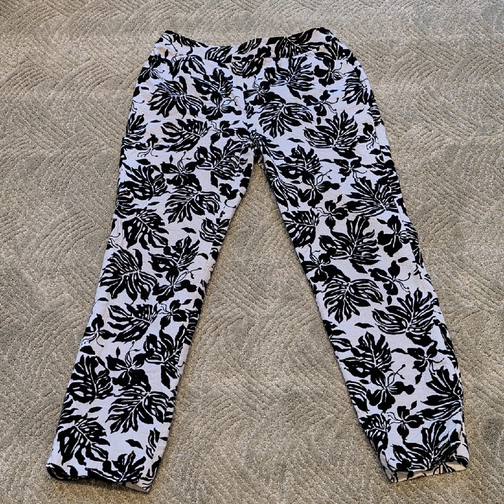 Lafayette 148 New York Black and White Patterned Pants
